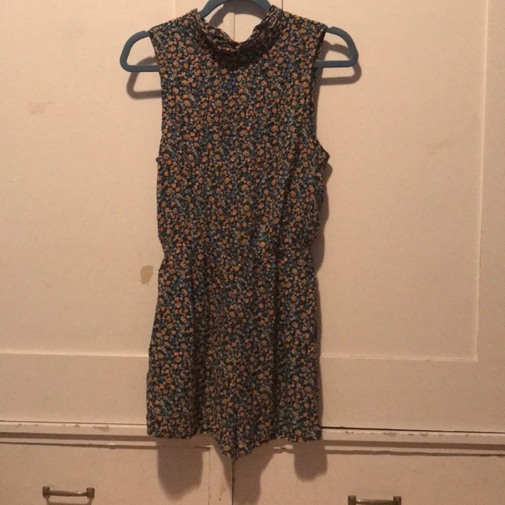 Forever 21 Floral Romper with Low Turtleneck